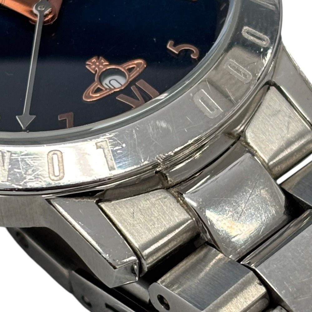 良品 Vivienne Westwood ヴィヴィアンウエストウッド クォーツ 腕時計 VV152NVSL ブルー文字盤 シルバーカラー レディース 古着 中古 USED Vivienne Westwood - 良品 Vivienne Westwood ヴィヴィアンウエスト