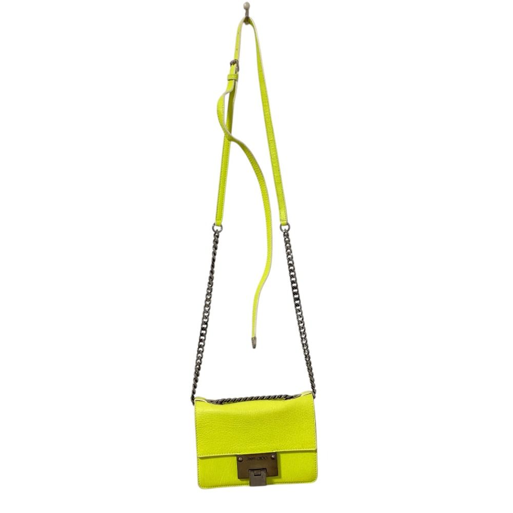 JIMMY CHOO ジミーチュウ REBEL SOFT MINI チェーンショルダーバッグ ネオンイエロー  レディース 古着 中古 USED JIMMY CHOO ジミーチュウ REBEL SOFT MINI チェーンショルダーバッグ