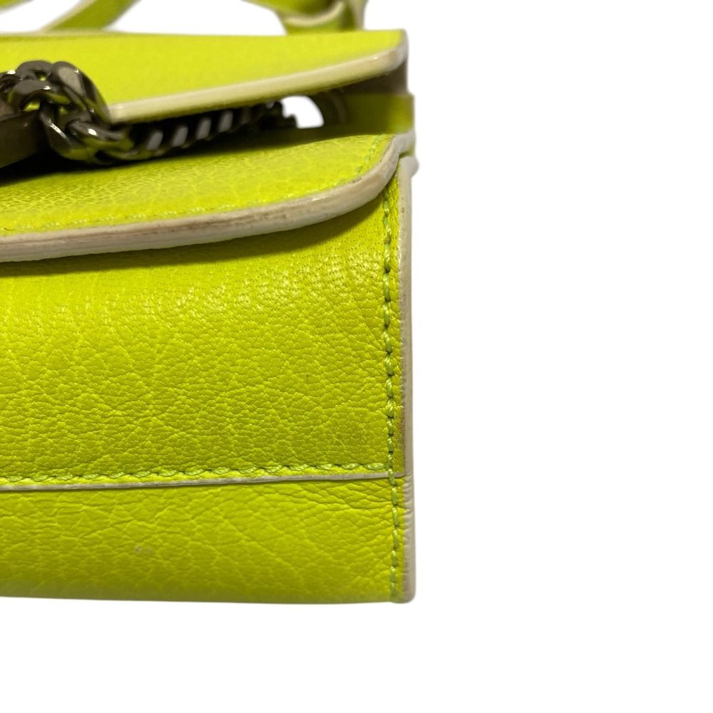 JIMMY CHOO ジミーチュウ REBEL SOFT MINI チェーンショルダーバッグ ネオンイエロー  レディース 古着 中古 USED JIMMY CHOO ジミーチュウ REBEL SOFT MINI チェーンショルダーバッグ