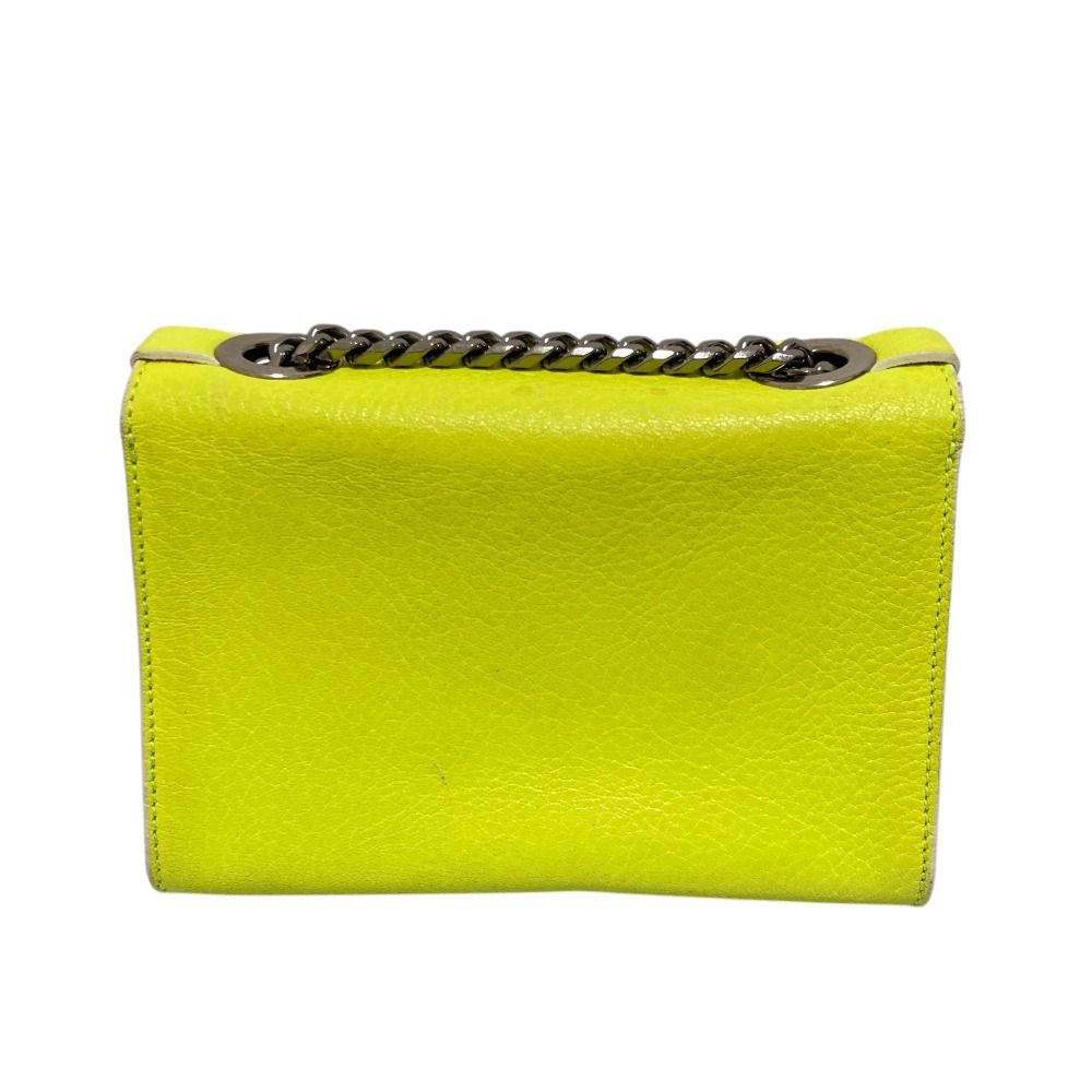 JIMMY CHOO ジミーチュウ REBEL SOFT MINI チェーンショルダーバッグ ネオンイエロー  レディース 古着 中古 USED JIMMY CHOO ジミーチュウ REBEL SOFT MINI チェーンショルダーバッグ
