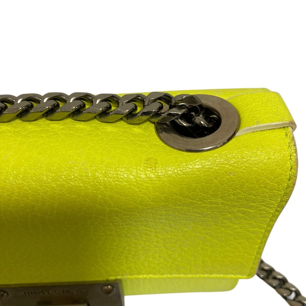 JIMMY CHOO ジミーチュウ REBEL SOFT MINI チェーンショルダーバッグ ネオンイエロー  レディース 古着 中古 USED JIMMY CHOO ジミーチュウ REBEL SOFT MINI チェーンショルダーバッグ