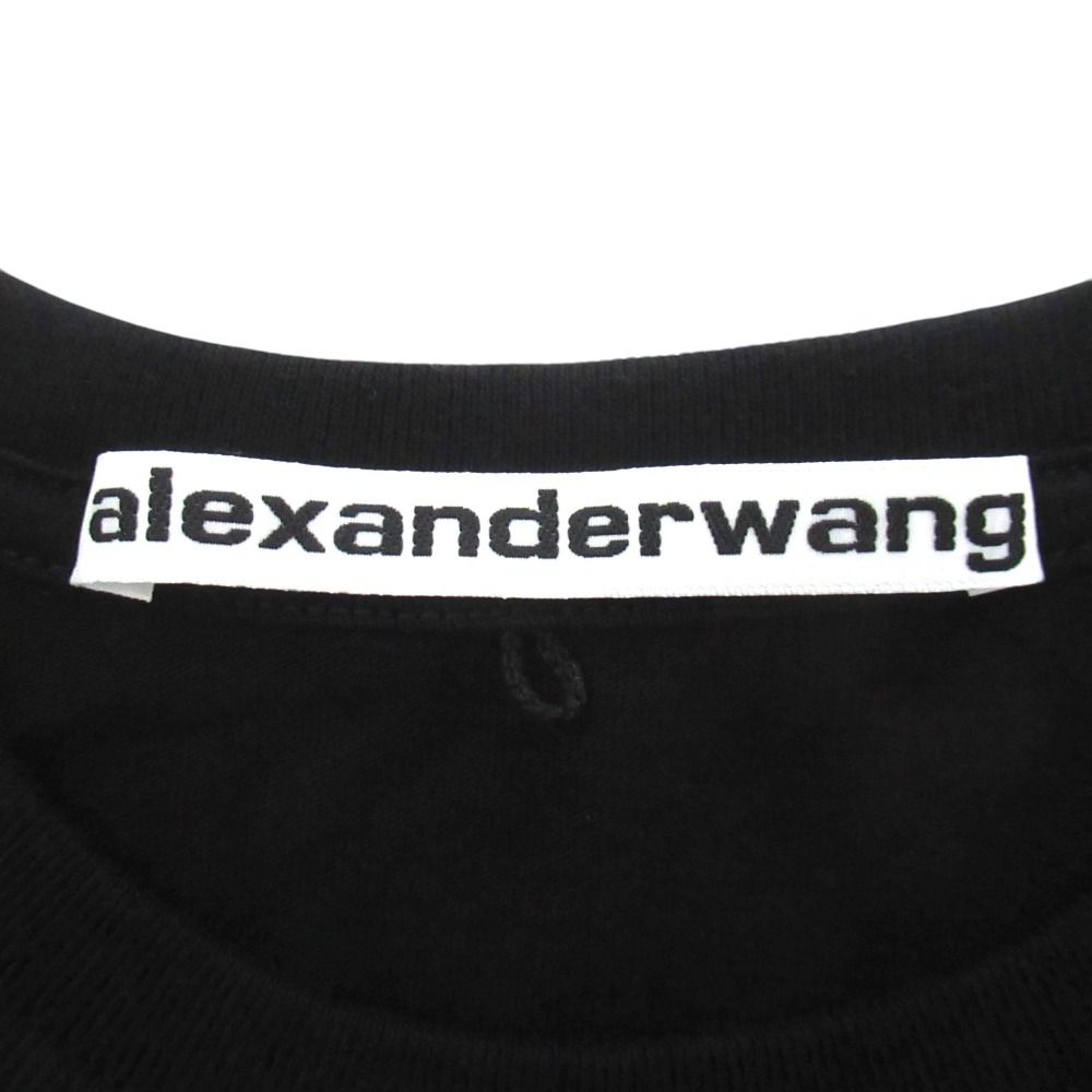 美品 25SS Alexander Wang アレキサンダーワン EMBOSSED LOGO T-SHIRT エンボスロゴ Tシャツ 1CC1251991 XSサイズ ブラック レディース 古着 中古 USED 美品 25SS Alexander Wang アレキサンダーワン EMBOSSED LOGO T-SHIRT