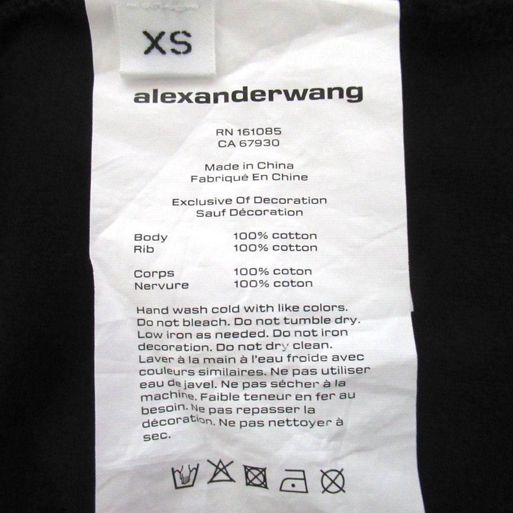 美品 25SS Alexander Wang アレキサンダーワン EMBOSSED LOGO T-SHIRT エンボスロゴ Tシャツ 1CC1251991 XSサイズ ブラック レディース 古着 中古 USED 美品 25SS Alexander Wang アレキサンダーワン EMBOSSED LOGO T-SHIRT