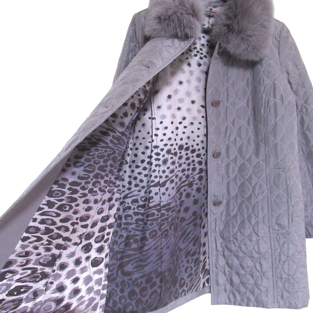 美品 LEONARD FASHION レオナールファッション フォックスファーカラー