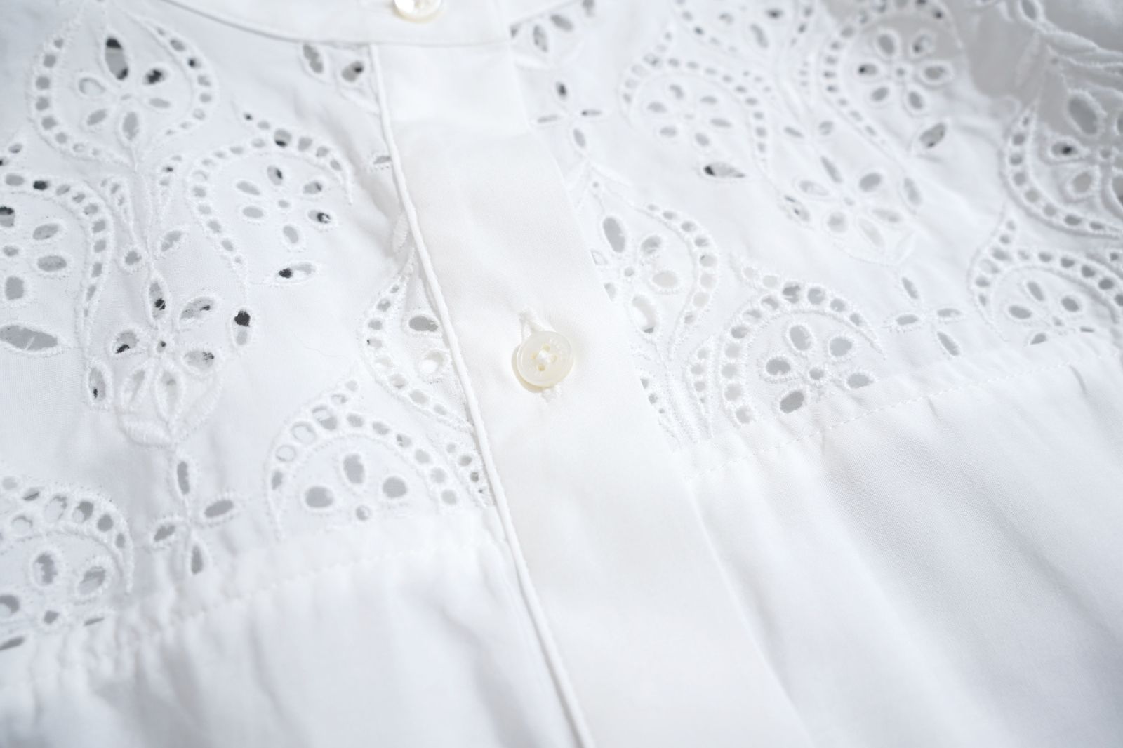 287t*美品 25SS TICCA ティッカ コットン レースフレンチシャツ F