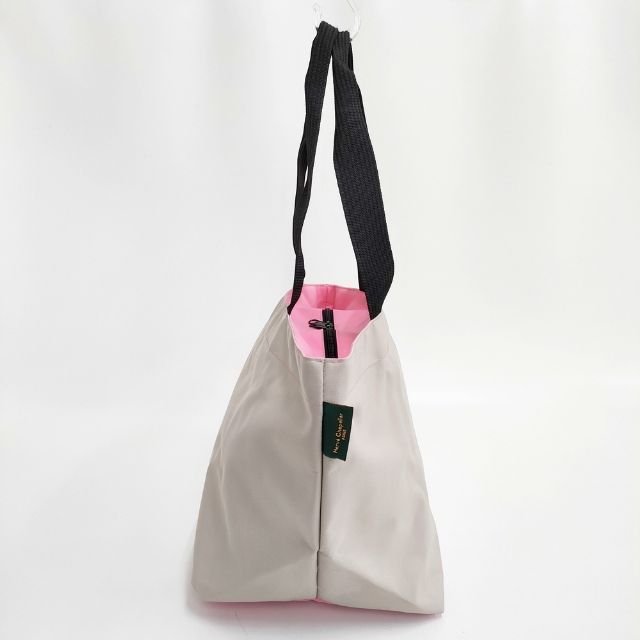 Herve Chapelier 925N ナイロン舟型ショルダーL ダブルハンドル トートバッグ ショルダーバッグ ベージュ ピンク レディース エルベ・シャプリエ【中古】6-0406G∞ Herve Chapelier 925N ナイロン舟型ショルダーL ダブルハンドル トート