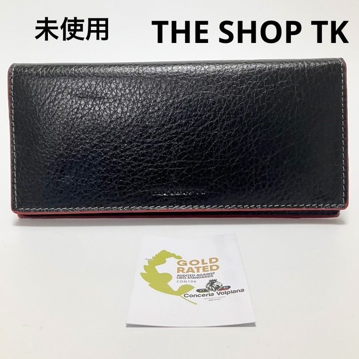 H91 未使用 THE SHOP TK ザ ショップ ティーケー 長財布 財布 薄型 メンズ ブラック 本革 レザー 牛革 フラップ かぶせ蓋 1085122 おしゃれ お洒落 - メルカリ