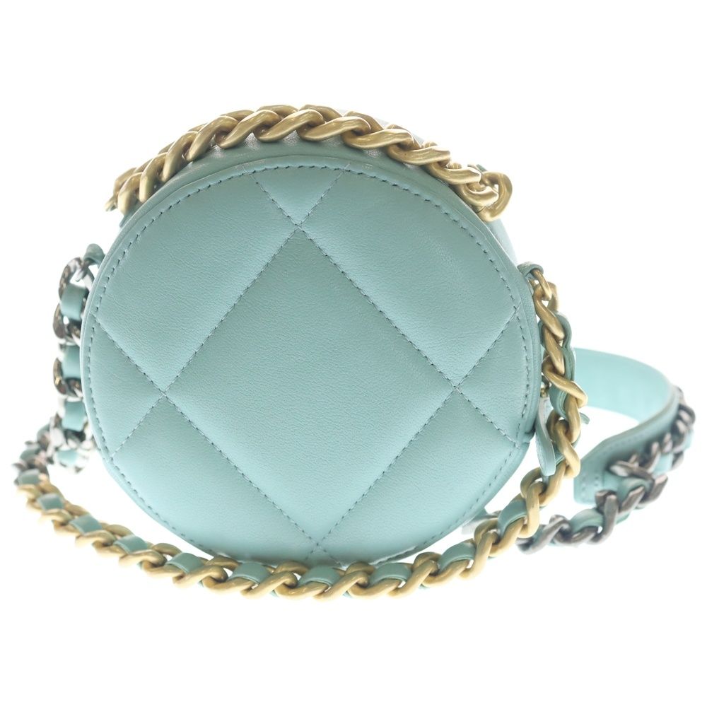 CHANEL シャネル シャネル19 ラウンド ショルダーバッグ ミニバッグ チェーンバッグ ミントグリーン ラムスキン AP0945 ゴールド金具 CHANEL (シャネル) シャネル19 ラウンド ショルダーバッグ ミニバッグ
