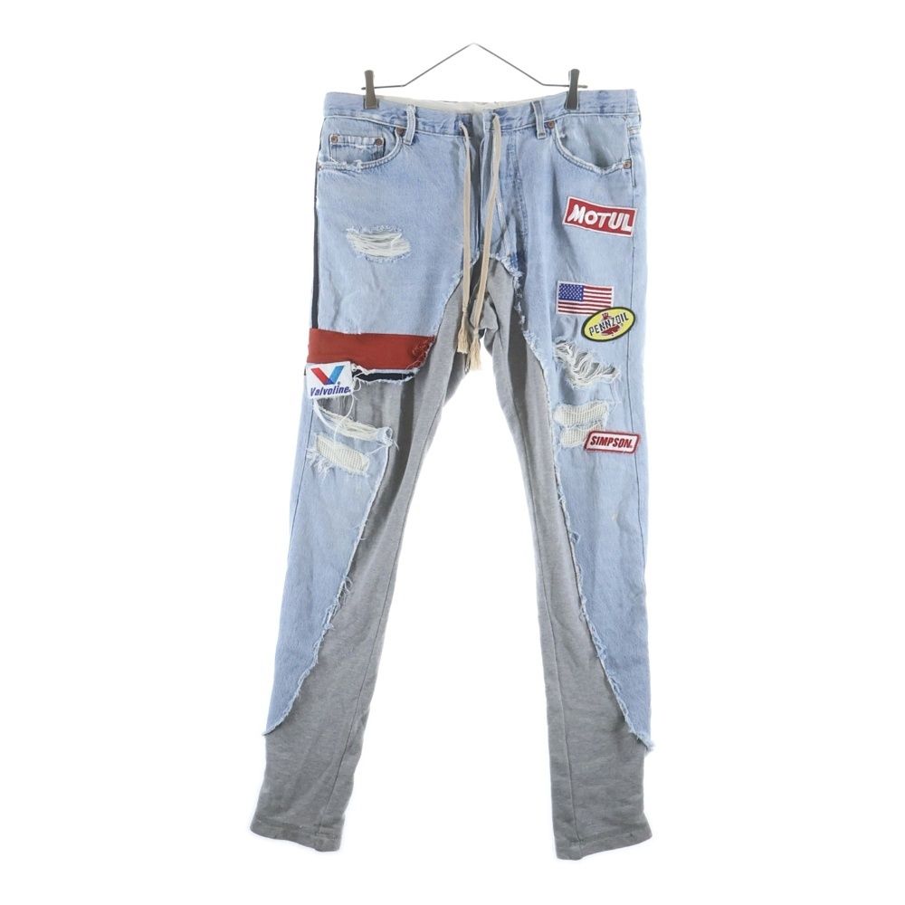 メンズ GREG LAUREN (グレッグローレン) 50/50 LONG SLIM PANT 再構築 