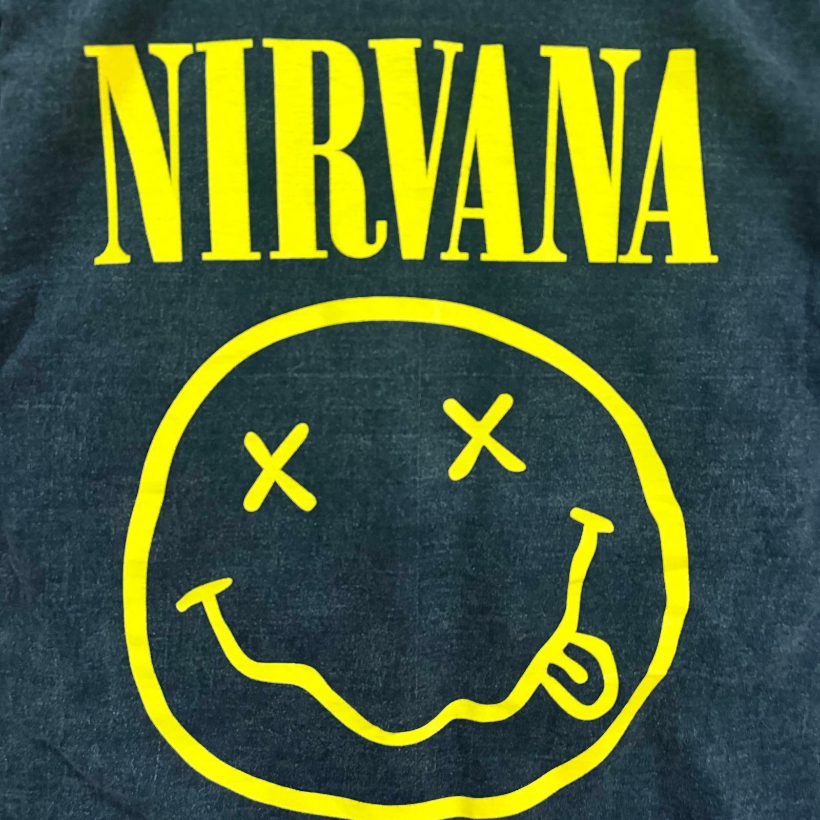 新品 NIRVANA ニルヴァーナ Tシャツ XL スマイル 墨黒 ウォッシュ加工 