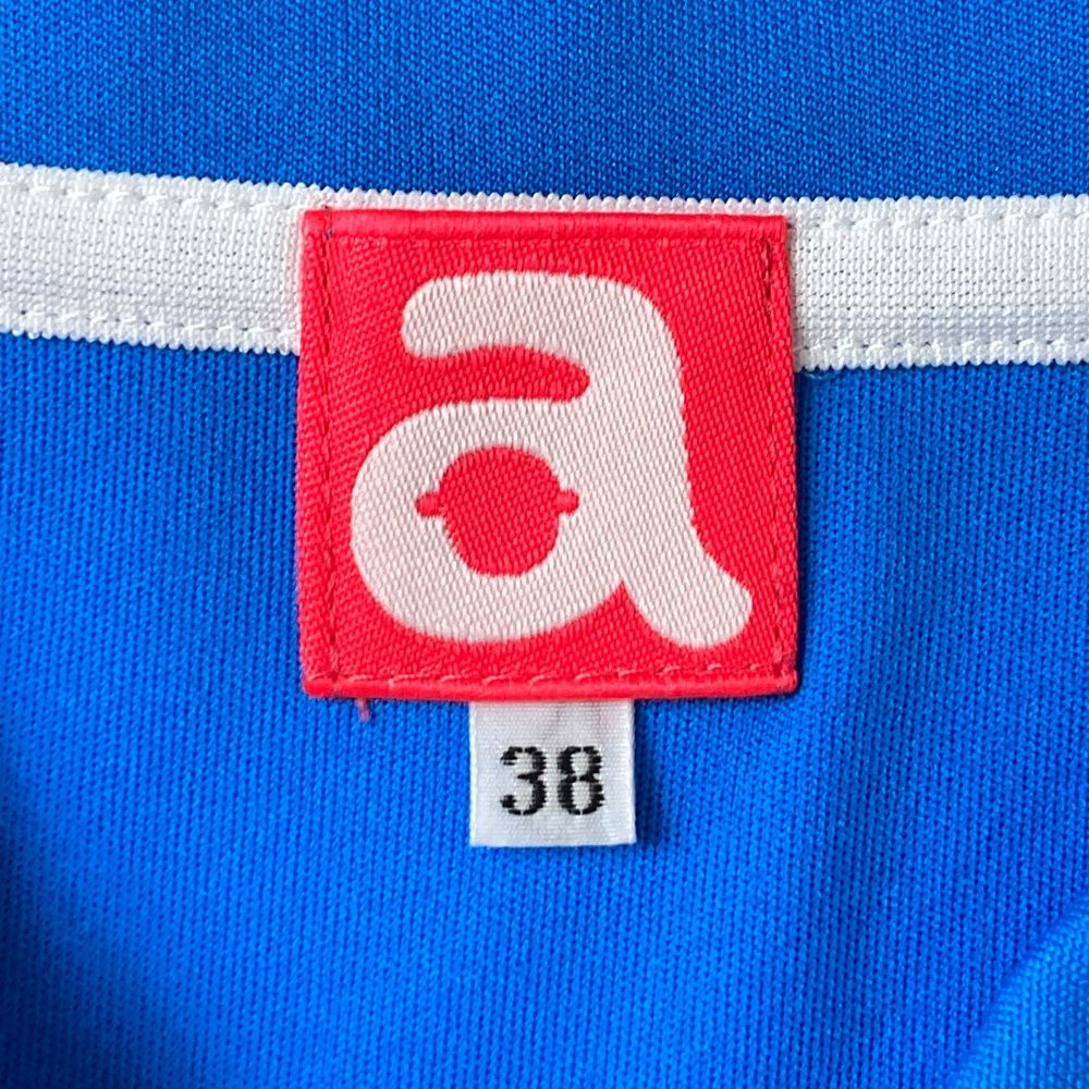 サイズ：38 ARCHIVIO アルチビオ ハーフジップ 半袖ポロシャツ ブルー