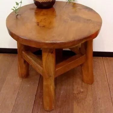 ♪チーク材製 ナチュラル ミニテーブル ［幅40cm)］　　　　サイードテーブル ナイトテーブル ミニテーブル ディスプレイ インテリア ガーデン バルコニー カフェ アジアン家具 アジアン雑貨 アンティーク雑貨 9,720円