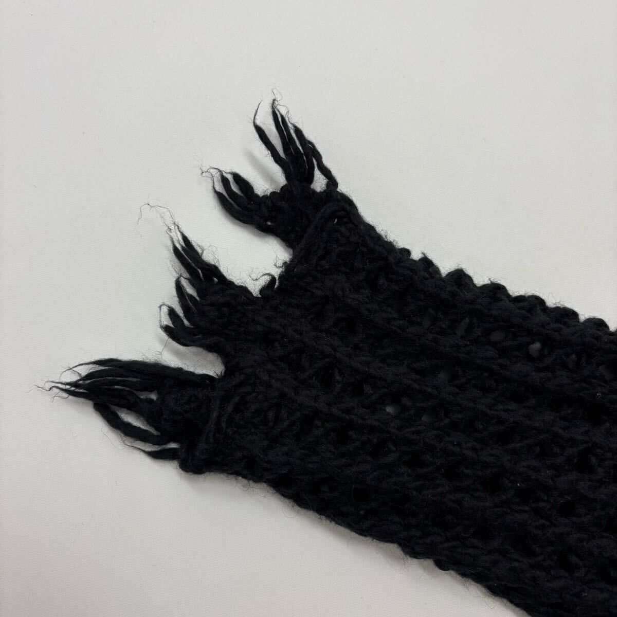 Rosen Kreuz フリンジニット　ブラック Rosen Kreuz ローゼンクロイツ メッシュ フリンジ ニット BLACK