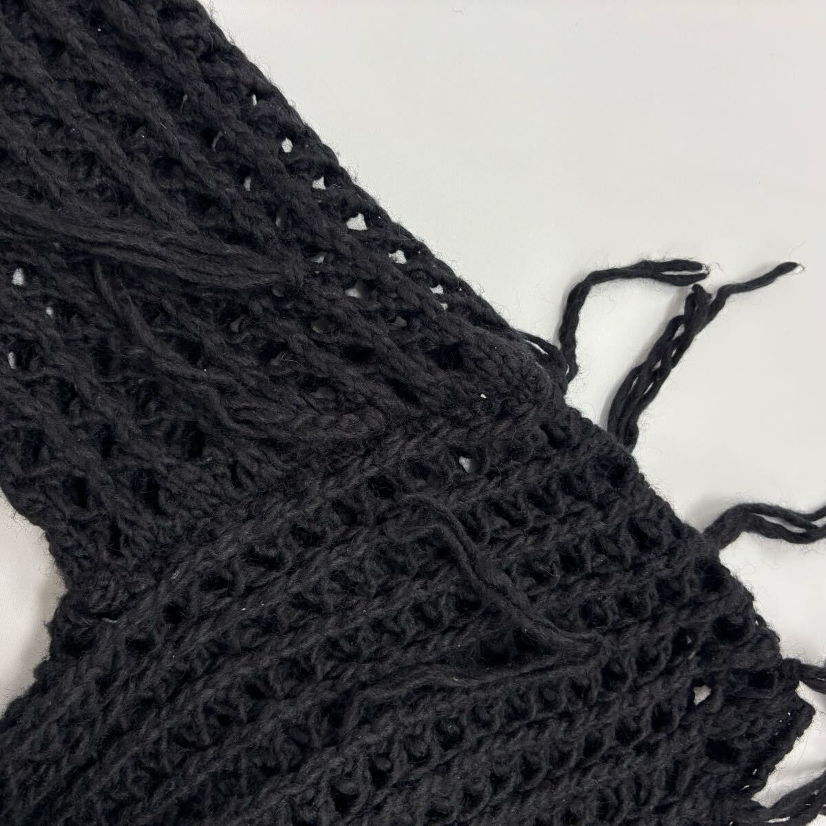 Rosen Kreuz ローゼンクロイツ メッシュ フリンジ ニット BLACK