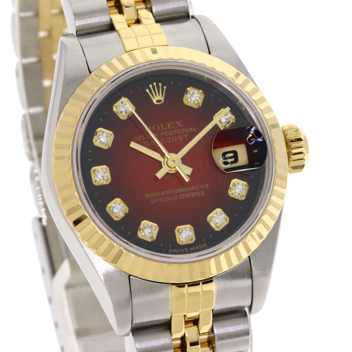 ROLEX ロレックス 69173G デイトジャスト 10P ダイヤモンド チェリー