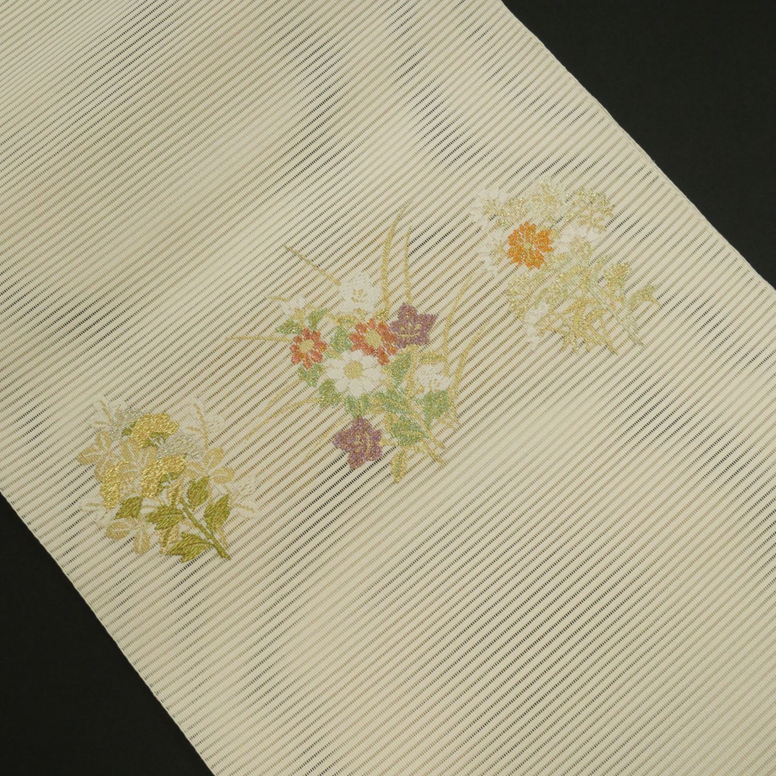 中古美品】｜夏帯｜名門 河村織物 謹製｜絽綴れ｜八寸名古屋帯｜お 