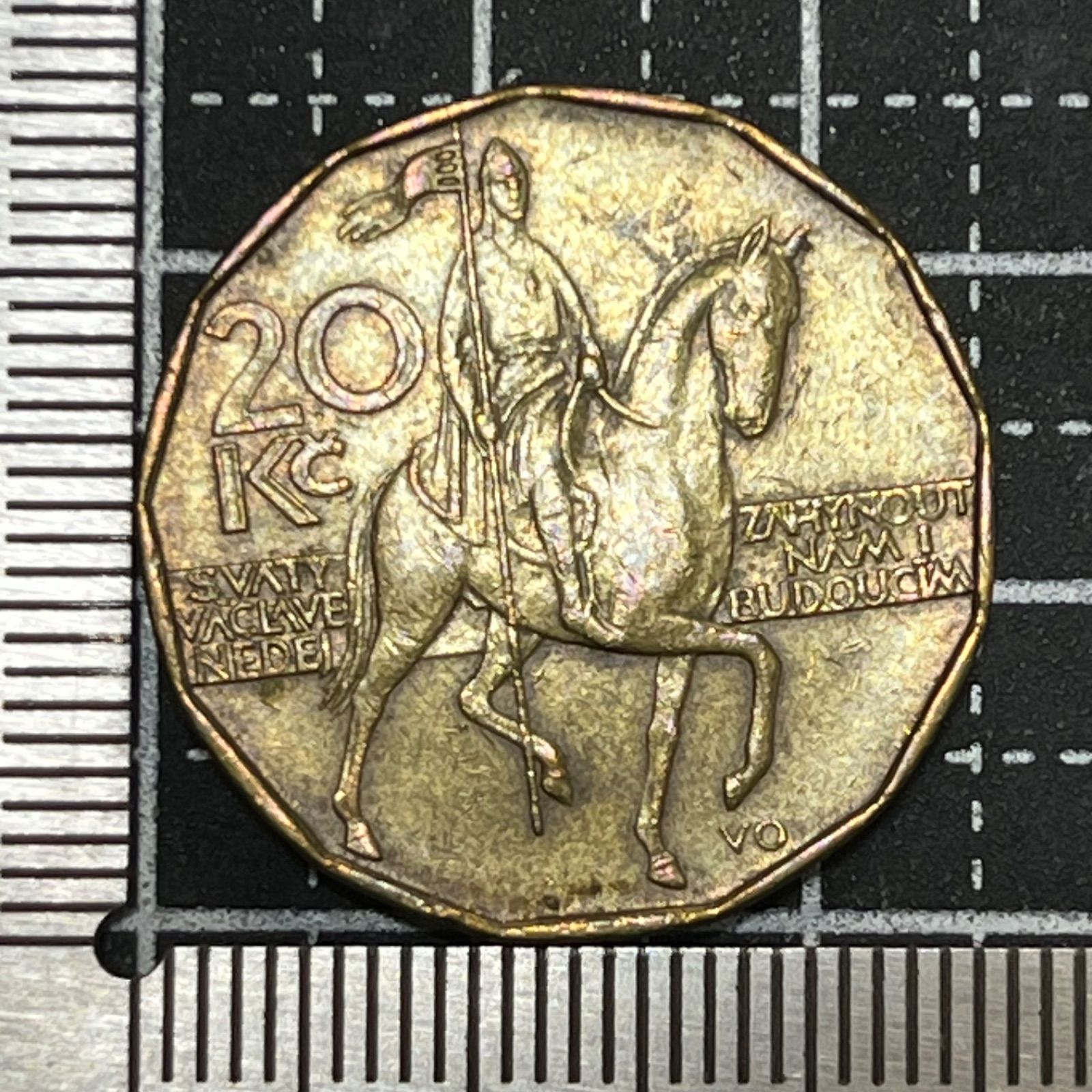 古銭】1993年 チェコ共和国 20コルナ硬貨 13角形多角形コイン ボヘミア