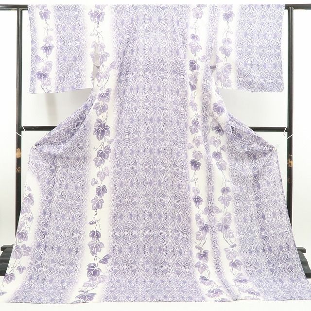 ❁tomihisa❁新品 絽 蔦 夏着物 正絹 仕付け糸付 トールサイズ”繊細な