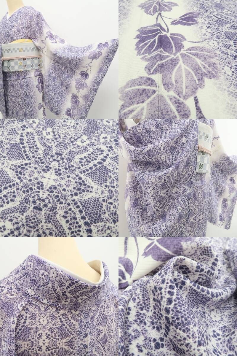 ❁tomihisa❁新品 絽 蔦 夏着物 正絹 仕付け糸付 トールサイズ”繊細な