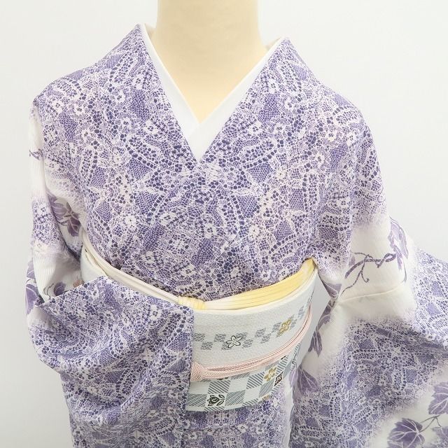 ❁tomihisa❁新品 絽 蔦 夏着物 正絹 仕付け糸付 トールサイズ”繊細な