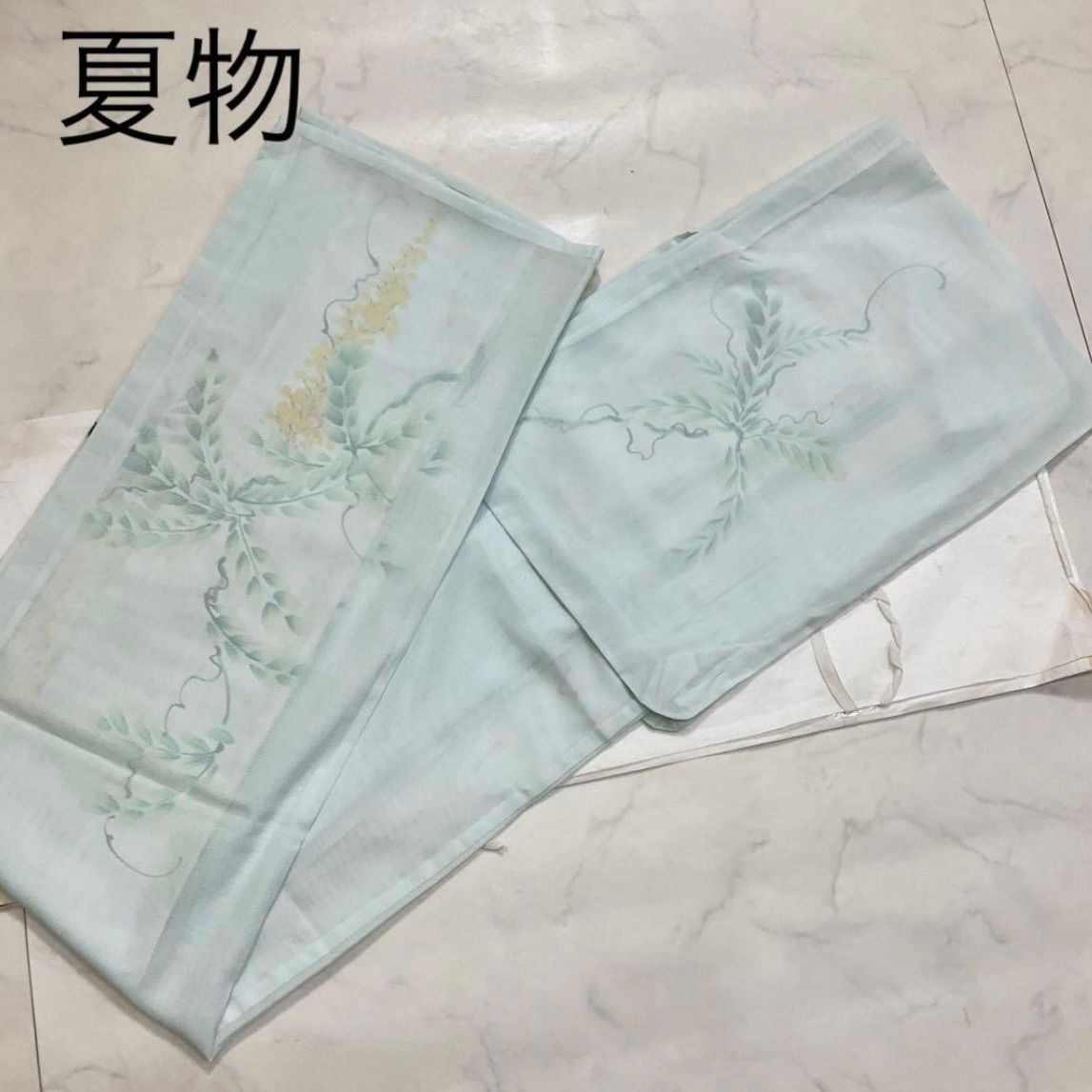 M*u様 kimonoarisa◆単衣◆未使用同然◆附下訪問着◆仕付け糸◆裄67 kimono+one◇kimonoarisa◇送料無料◇夏物◇夏着物◇附下訪問着◇淡い