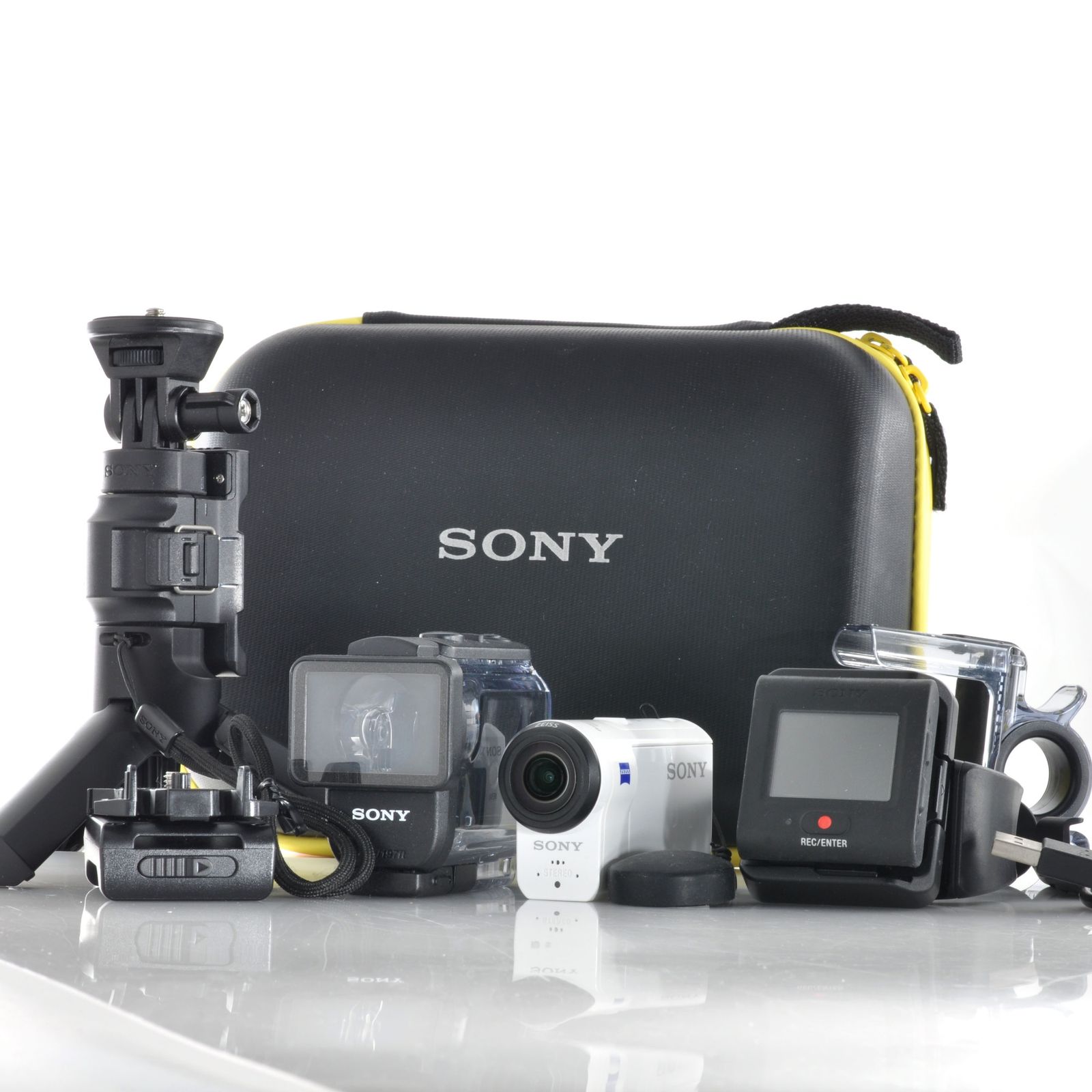 ソニー】SONY HDR-AS300 ホワイト 防水ケース ライブビューリモコン付 