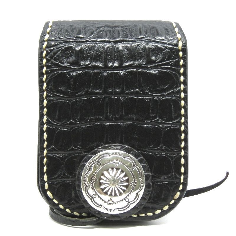 LUCKY JOHN ラッキージョン ショートウォレット クロコ型押し シルバー