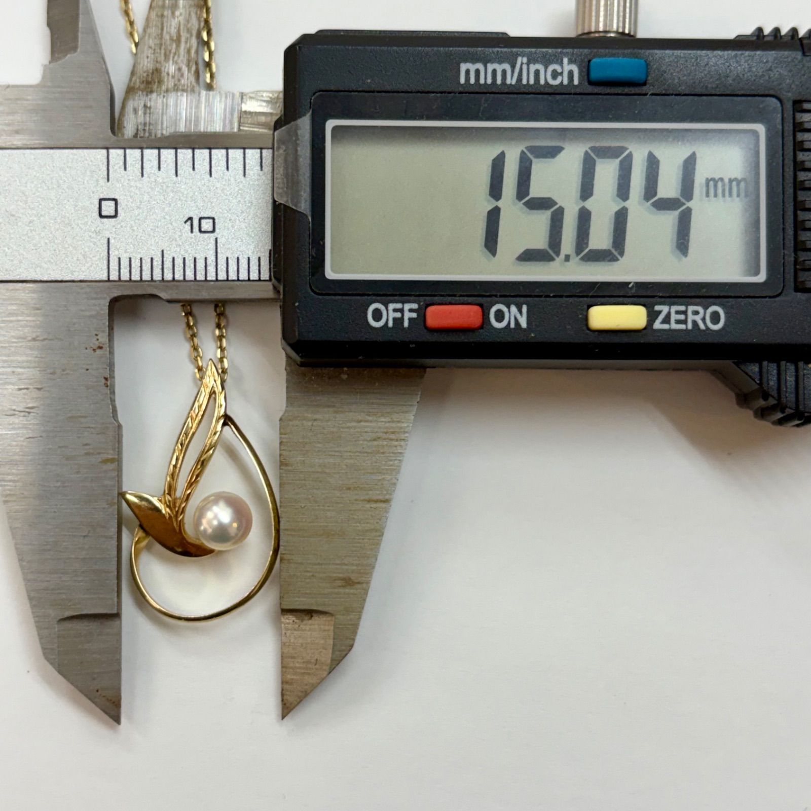 美品⭐️K14+パールチャームのネックレス】 MIKIMOTO ミキモトマーク