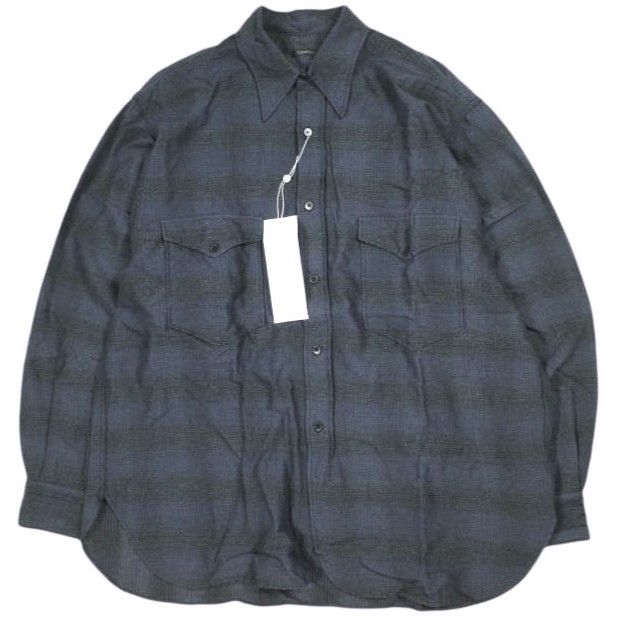 新品 COMOLI コモリ 21AW 日本製 ウールシルクワークシャツ U03-02010 新品 COMOLI コモリ 21AW 日本製 ウールシルクワークシャツ U03-02010