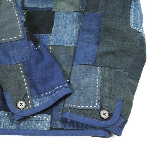 新品 KUON クオン 日本製 Vintage Boro Patchwork V-neck Jacket