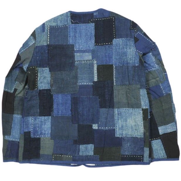 KUON クオン 日本製 Vintage Boro Patchwork V-neck Jacket ヴィンテージ襤褸パッチワークVネックジャケット BJK05 M NAVY 久遠 定価275,000円 アウター【新古品】【中古】【KUON】 新品 KUON クオン 日本製 Vintage Boro Patchwork V-neck Jacket