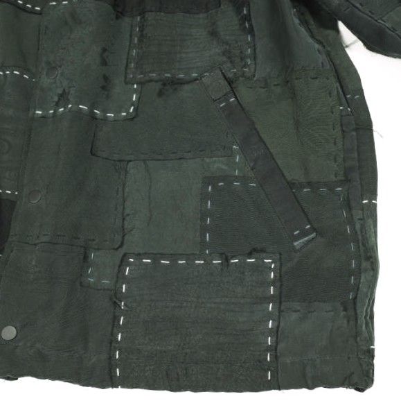 KUON クオン 20SS 日本製 パッチワーク 襤褸 コーチジャケット 2001-JK02 M BLACK 久遠 定価198,000円 シルク アウター【中古】【KUON】 KUON クオン 20SS 日本製 パッチワーク 襤褸 コーチジャケット 2001