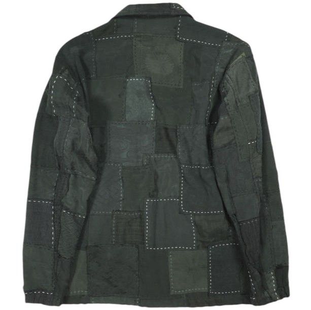 KUON クオン 20SS 日本製 パッチワーク 襤褸 コーチジャケット 2001-JK02 M BLACK 久遠 定価198,000円 シルク アウター【中古】【KUON】 KUON クオン 20SS 日本製 パッチワーク 襤褸 コーチジャケット 2001