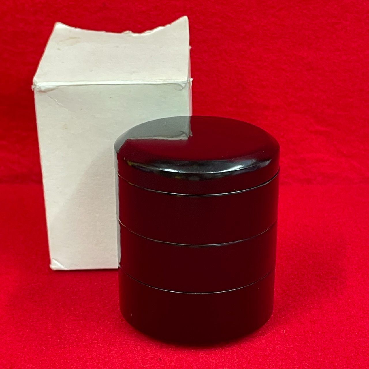 重香合　黒塗　茶道具　香木付き　小物入れ　　N-30