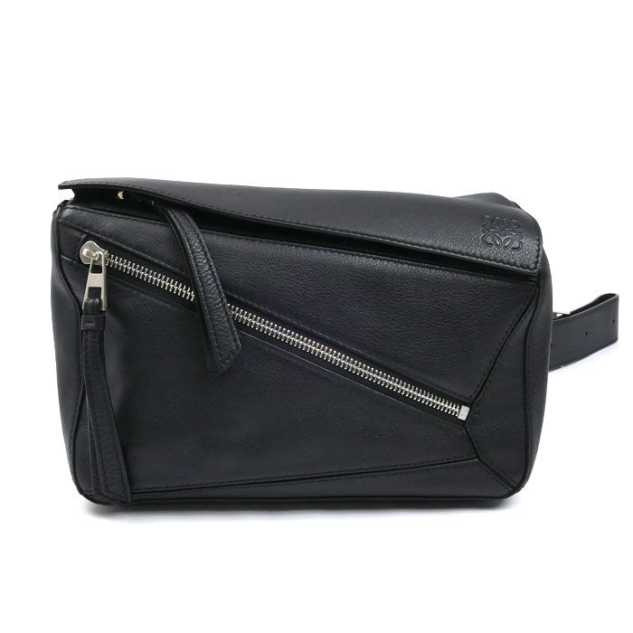 LOEWE ロエベ パズル バムバッグ スモール ボディバッグ ブラック B510P35X09 メンズ 中古
