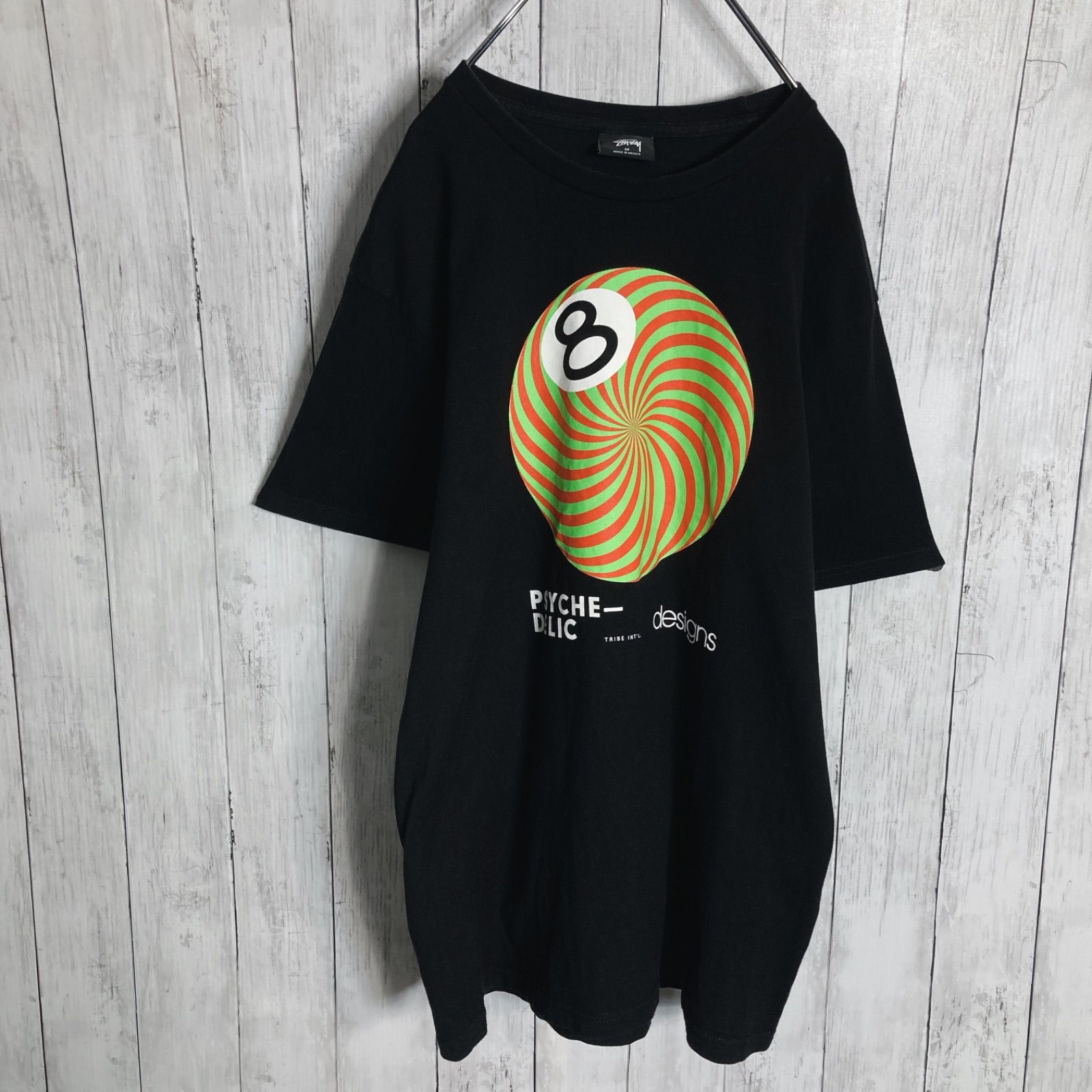 入手困難】ステューシー STUSSY サイケデリック 8ボール ブラック 半袖