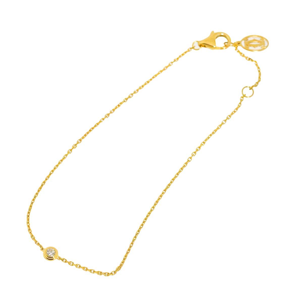 カルティエ Cartier ダムール ブレスレット XS 18cm ダイヤ K18 YG 750 