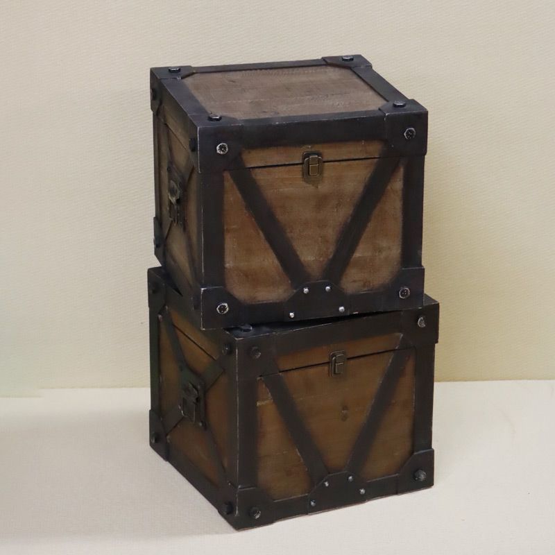 中古 アンティーク収納ボックス 東谷 トロールS 収納ケース 木箱 木製