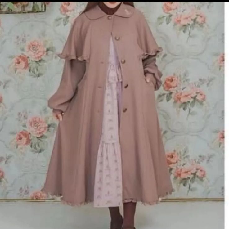 しまむら 青木美沙子 NINA'S コラボ ケープロングコート L ピンク