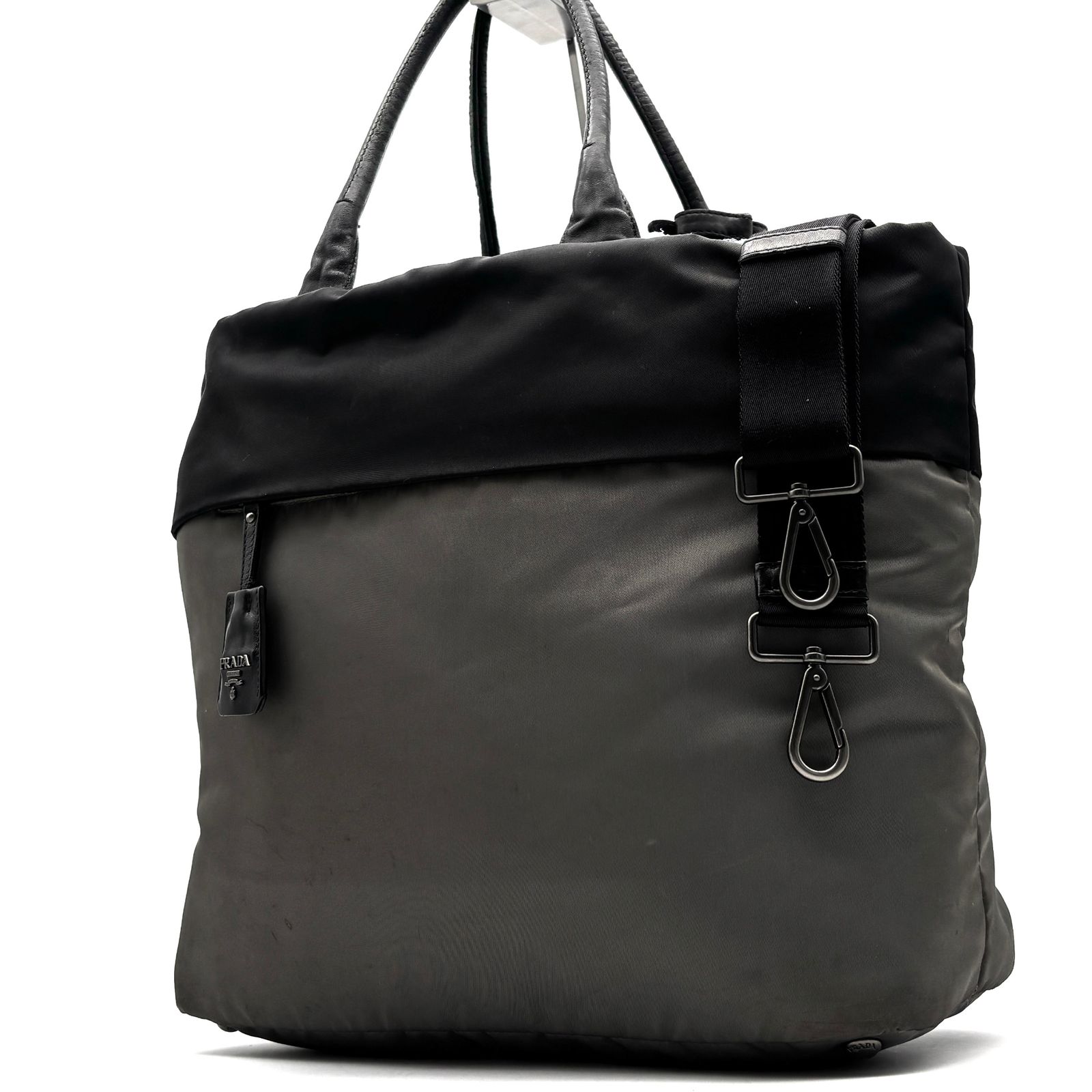 【極美品】PRADA 2way ビジネスバッグ 三角ロゴ 白タグ 購入証明書付き PRADA プラダ ブリーフケース ビジネスバッグ 三角ロゴ プレート 白