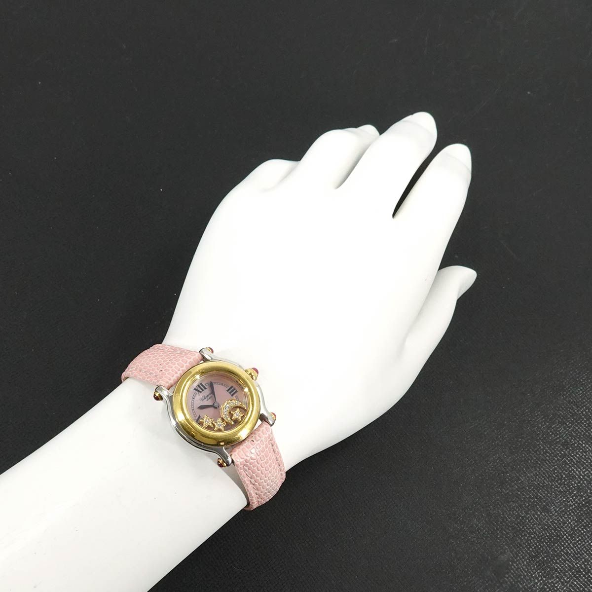 ショパール Chopard ハッピースポーツ コンビ 27 8246 21 レディース 腕時計 4P ダイヤ ムーン スター YG クォーツ Happy Sports 90319106 ショパール Chopard ハッピースポーツ コンビ 27 8246 21 レディース