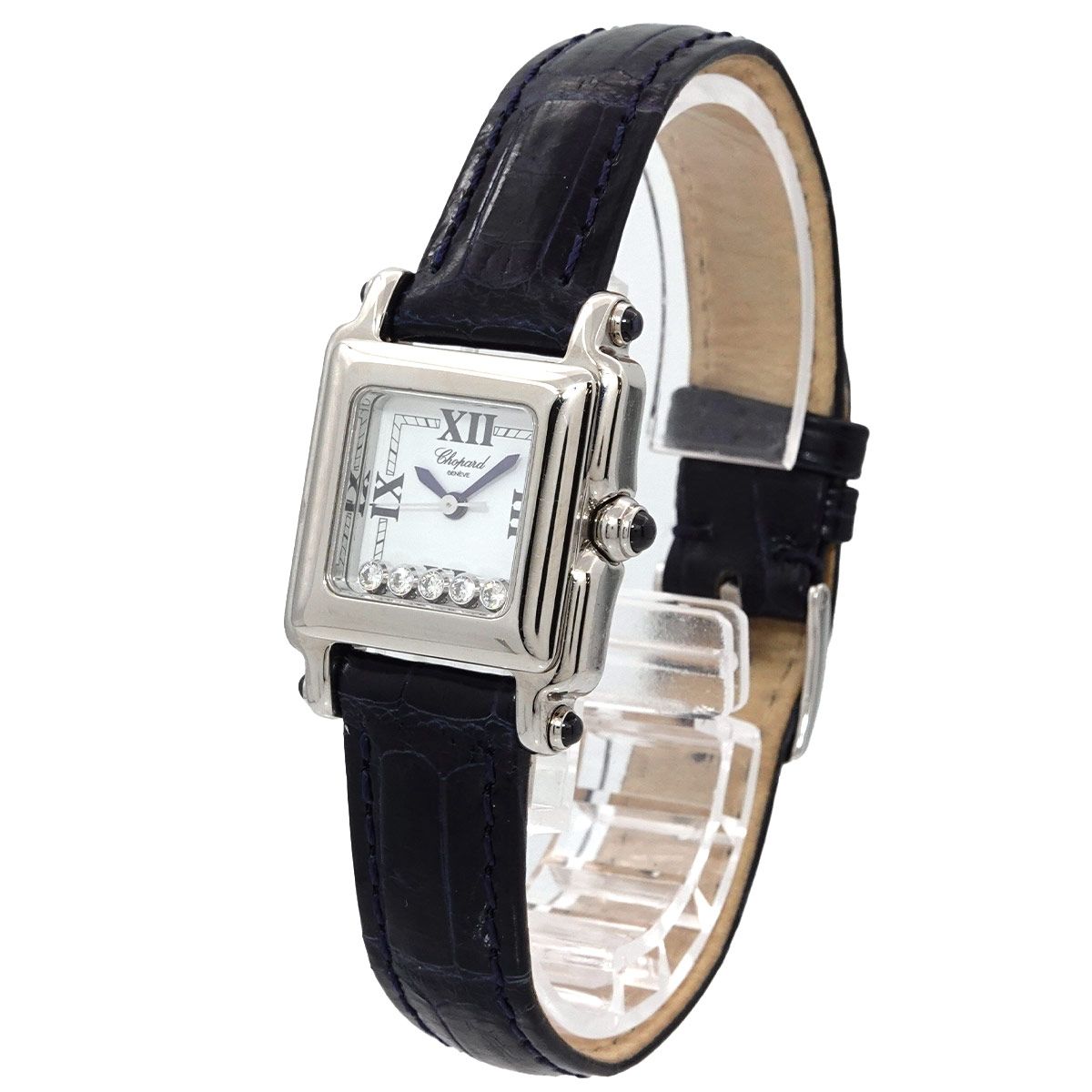 ショパール Chopard ハッピースポーツ 27/8892-23 レディース 腕時計 5P ダイヤ ホワイト クォーツ Happy Sport 90319107 Chopard 27/8892-23 Happy Sport White Dial SS Leather Quartz Ladies