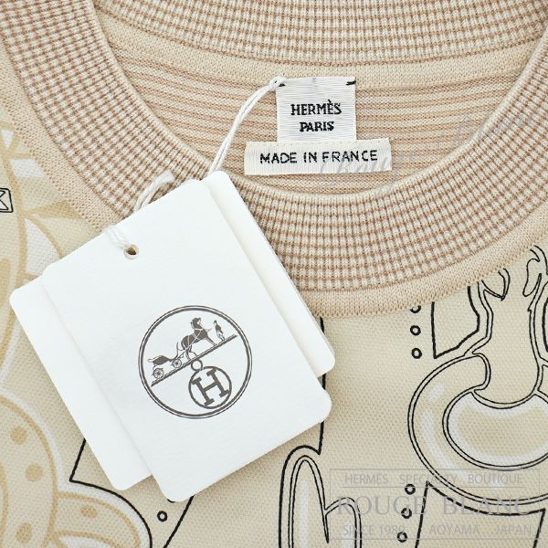 エルメス　国内定価564,300円　2026S/S　シルク　ロングスリーブニット　“キャンディ・リブリス”　ブランペルル　#38　タグ付【新品】 エルメス 国内定価564,300円 2026S/S シルク ロングスリーブニット