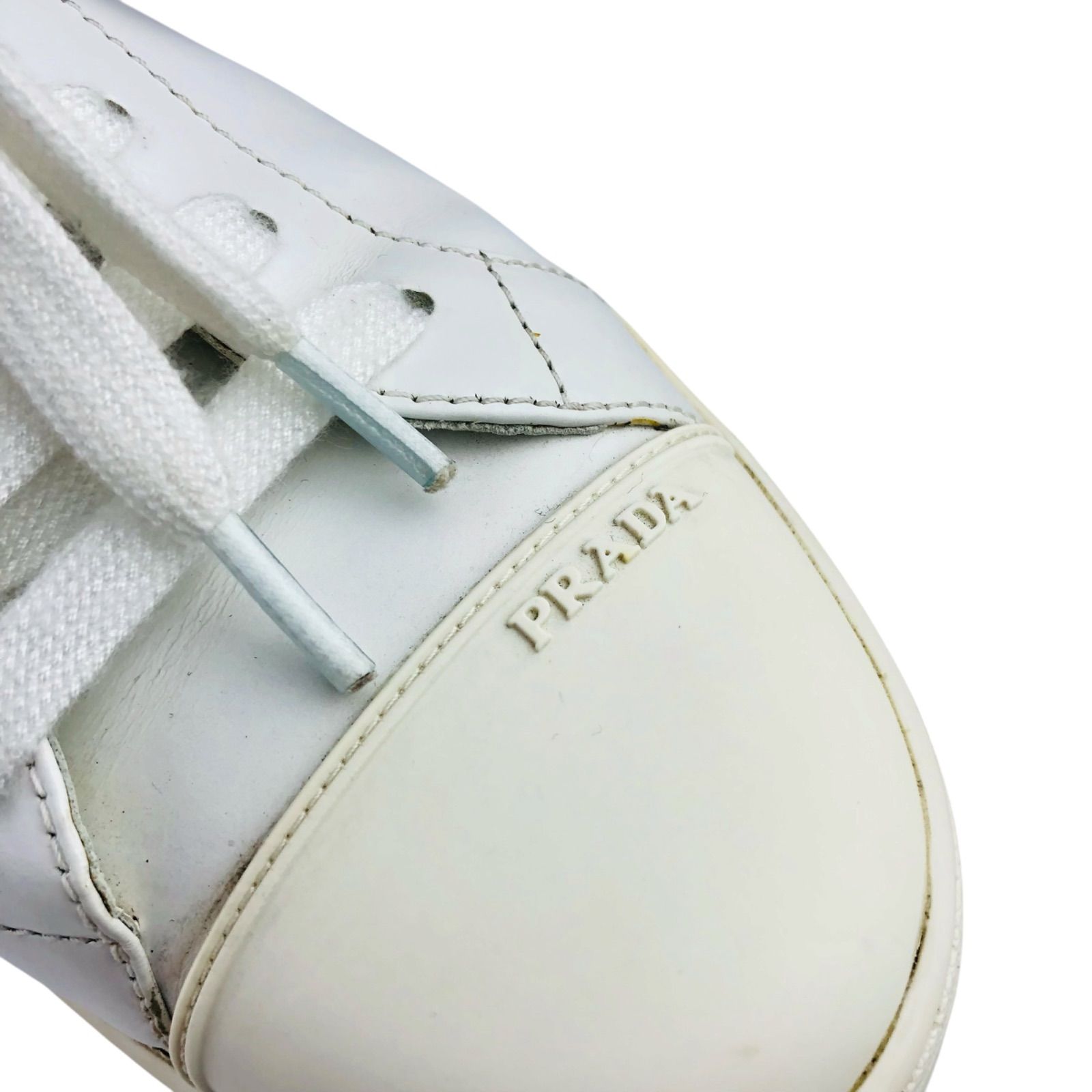 PRADA☆プラダ・レディース レザー切替し エンボス加工ブランドロゴ 