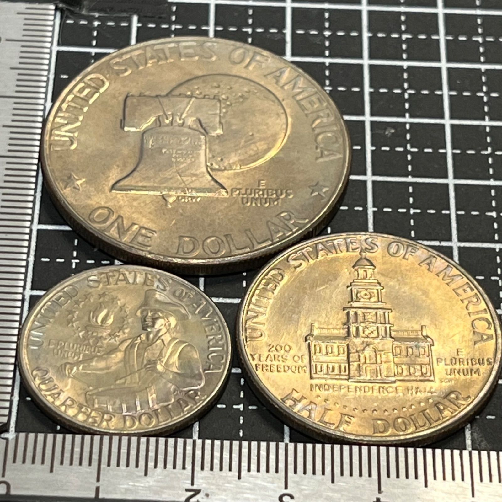 古銭まとめ】アメリカ合衆国 建国200周年記念貨 3枚セット 1776-1976年