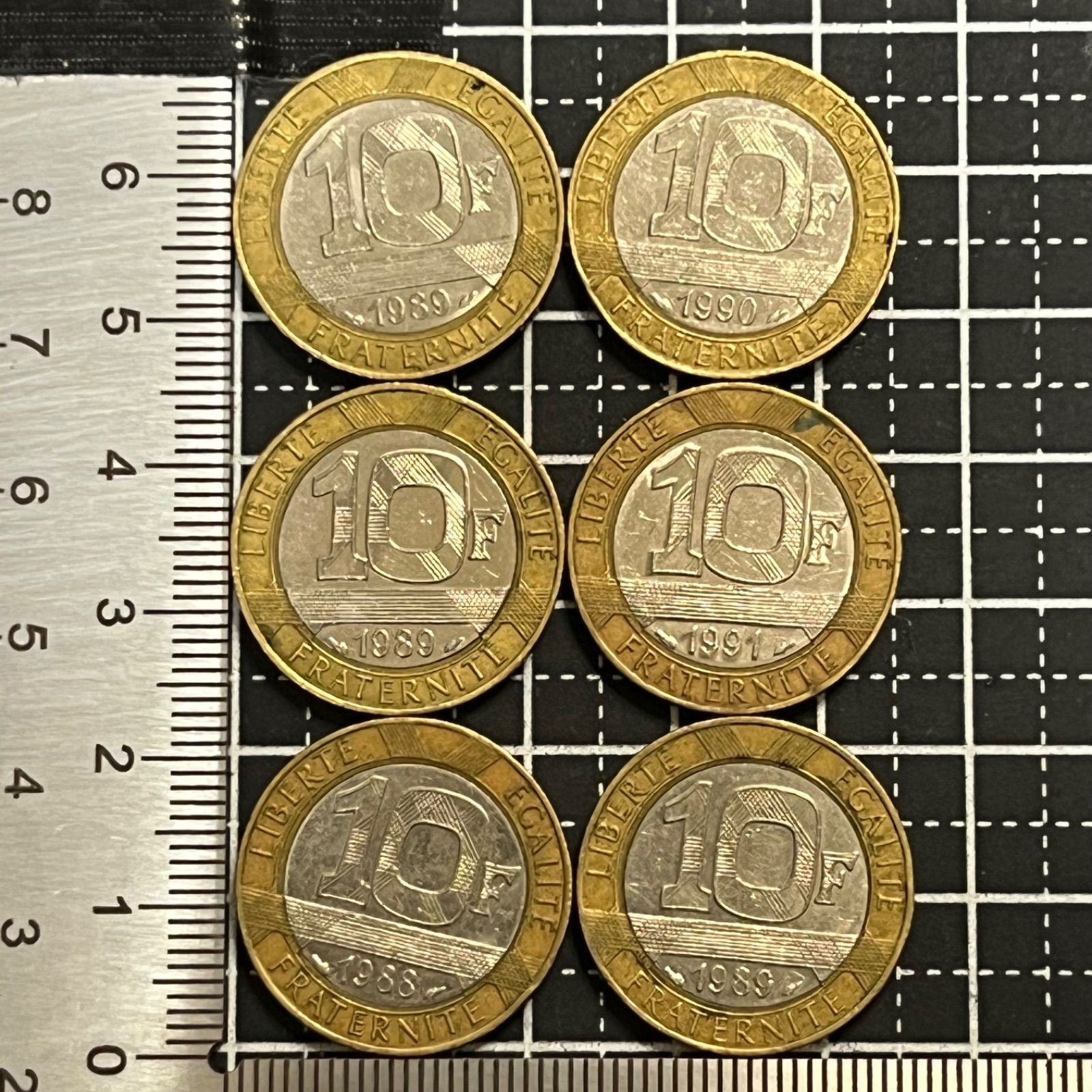 古銭まとめ】フランス 10フラン バイメタル硬貨 6枚セット 自由の天使