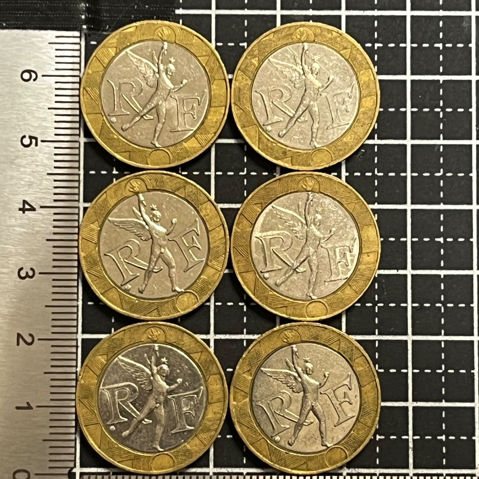 古銭まとめ】フランス 10フラン バイメタル硬貨 6枚セット 自由の天使