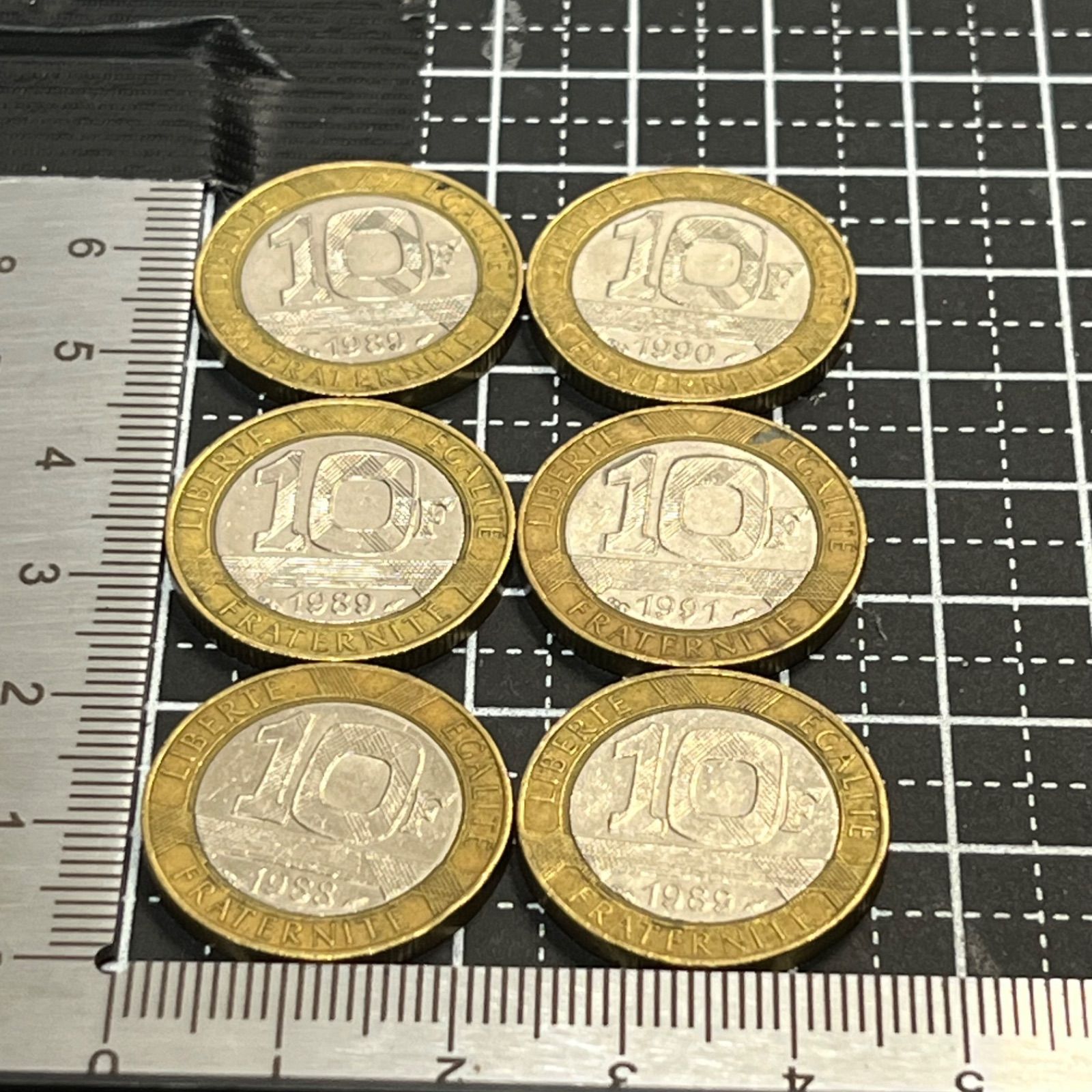 古銭まとめ】フランス 10フラン バイメタル硬貨 6枚セット 自由の天使