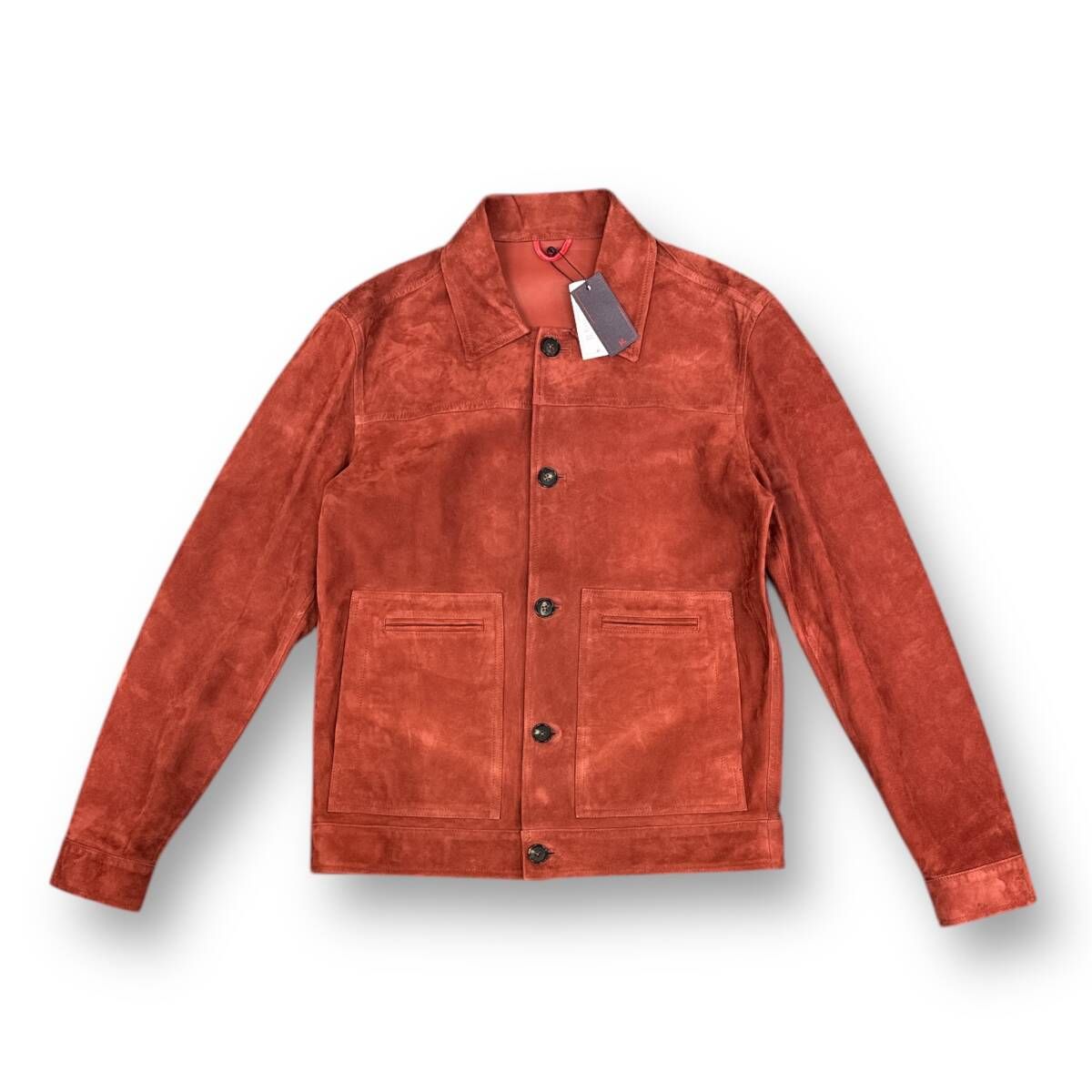 参考上代660000円 未使用 ISAIA 24SS  SHORT PORTOFINO LAMB SUEDE BLOUSON ショートラムスエードブルゾン イザイア レッド 48 （82605A） 参考上代660000円 未使用 ISAIA 24SS SHORT PORTOFINO LAMB SUEDE