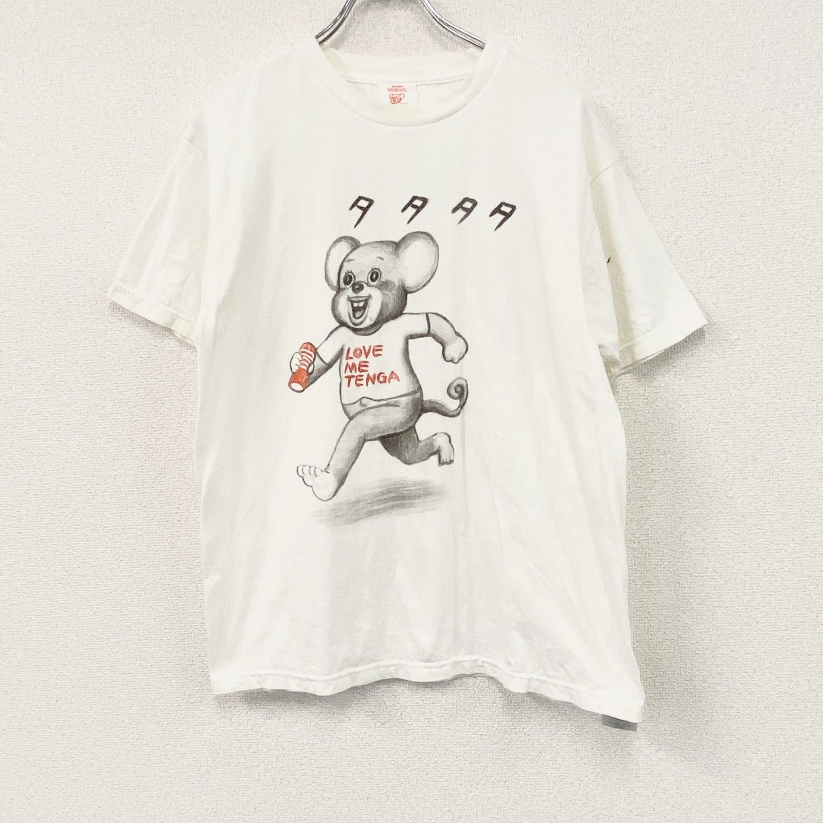 漫画太郎 TENGA 半袖プリントTシャツ 白 ホワイト Lサイズ 古着-公式直販